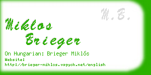 miklos brieger business card